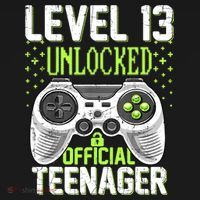 13th Birthday Level 13 Unlocked Funny Teenager Game Apron thumb 3