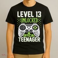 13th Birthday Level 13 Unlocked Funny Teenager Game T-Shirt thumb 3