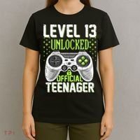 13th Birthday Level 13 Unlocked Funny Teenager Game T-Shirt thumb 4