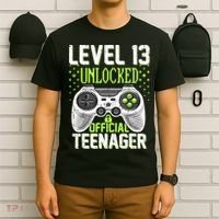 13th Birthday Level 13 Unlocked Funny Teenager Game T-Shirt thumb 6