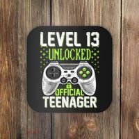 13th Birthday Level 13 Unlocked Funny Teenager Game Coaster thumb 0
