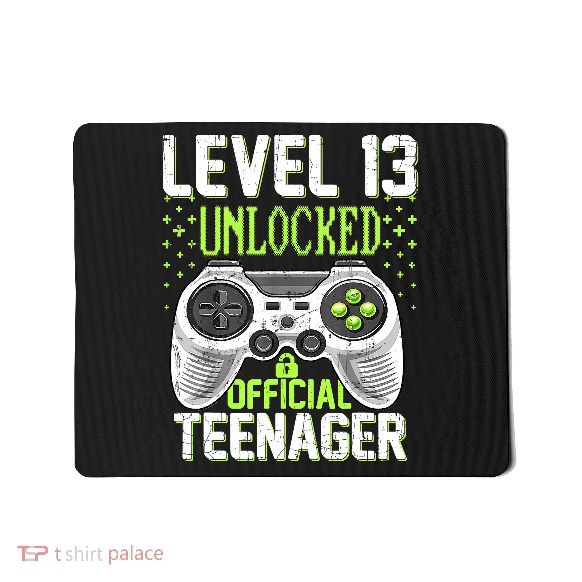 13th Birthday Level 13 Unlocked Funny Teenager Game Mousepad
