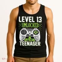 13th Birthday Level 13 Unlocked Funny Teenager Game Tank Top thumb 3