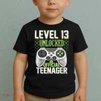 13th Birthday Level 13 Unlocked Funny Teenager Game Toddler T-Shirt thumb 2