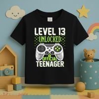 13th Birthday Level 13 Unlocked Funny Teenager Game Toddler T-Shirt thumb 3