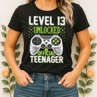 13th Birthday Level 13 Unlocked Funny Teenager Game Women's T-Shirt thumb 2