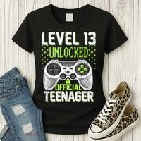 13th Birthday Level 13 Unlocked Funny Teenager Game Women's T-Shirt thumb 3