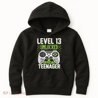 13th Birthday Level 13 Unlocked Funny Teenager Game Kids Hoodie thumb 0