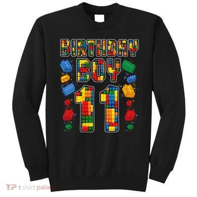 11th Birthday Master Builder 11 Years Old Block Building Sweatshirt