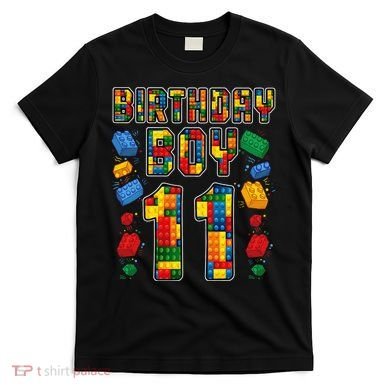 11th Birthday Master Builder 11 Years Old Block Building T-Shirt