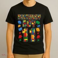 11th Birthday Master Builder 11 Years Old Block Building T-Shirt thumb 3