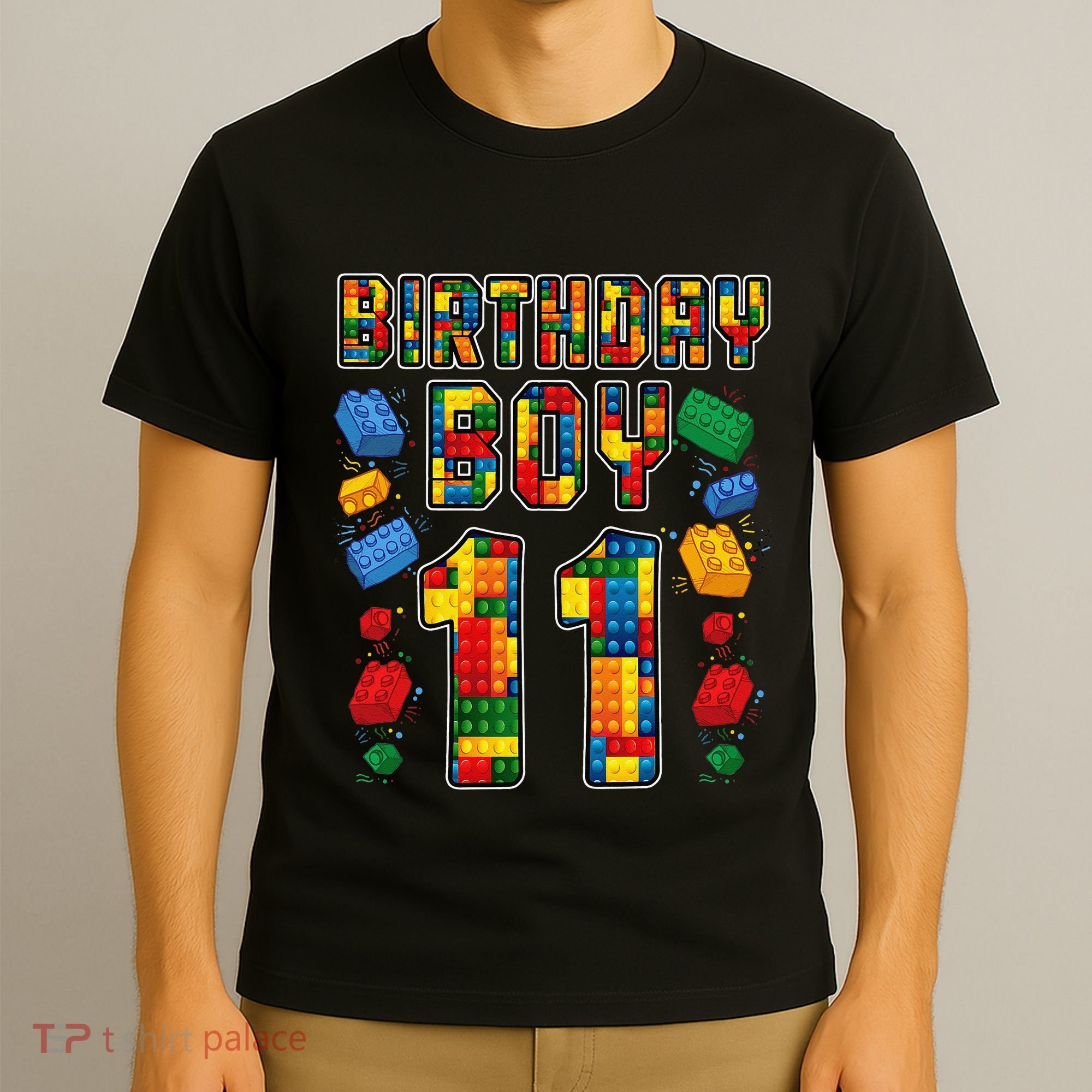 11th Birthday Master Builder 11 Years Old Block Building T-Shirt