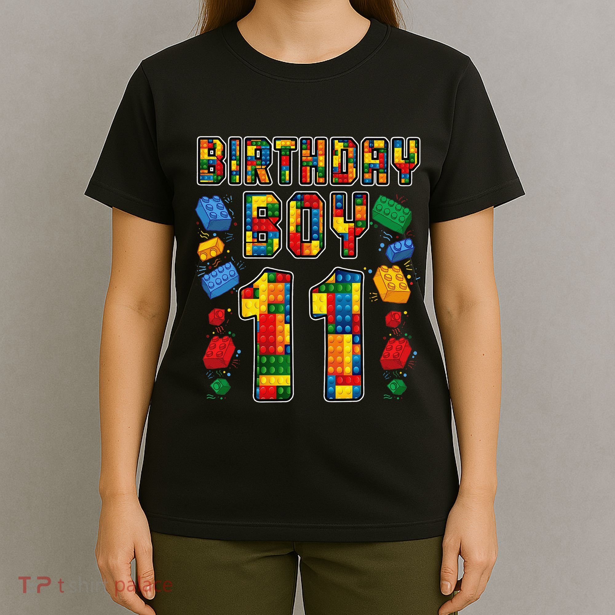 11th Birthday Master Builder 11 Years Old Block Building T-Shirt