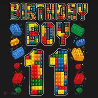 11th Birthday Master Builder 11 Years Old Block Building T-Shirt thumb 7