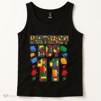 11th Birthday Master Builder 11 Years Old Block Building Tank Top thumb 2
