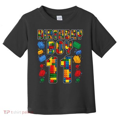 11th Birthday Master Builder 11 Years Old Block Building Toddler T-Shirt