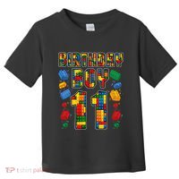 11th Birthday Master Builder 11 Years Old Block Building Toddler T-Shirt thumb 0