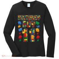 11th Birthday Master Builder 11 Years Old Block Building Women's Long Sleeve Shirt thumb 0