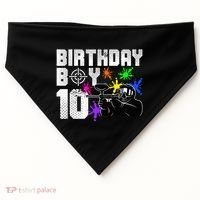 10th Birthday Paintball Outdoor Sport 10 Year Old Funny USA-Made Doggie Bandana thumb 0