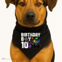 10th Birthday Paintball Outdoor Sport 10 Year Old Funny USA-Made Doggie Bandana thumb 1