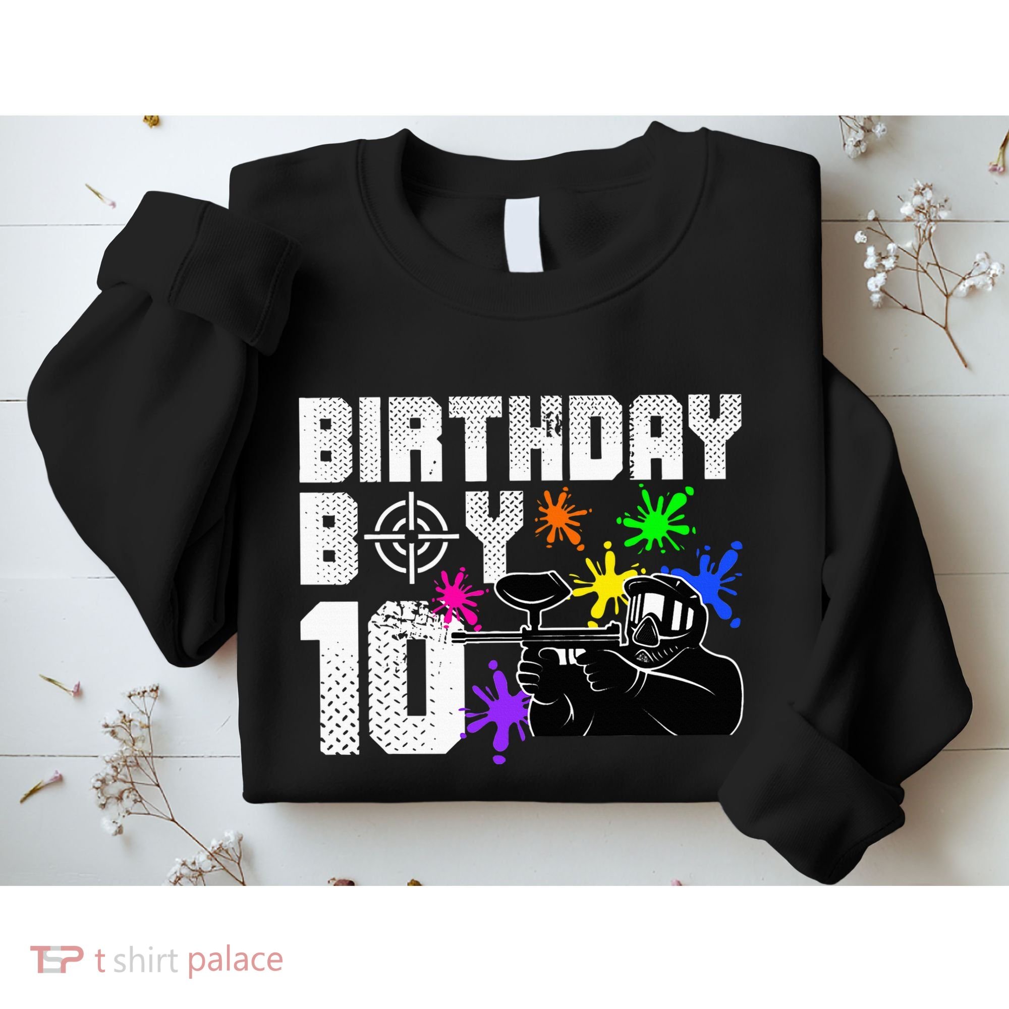 10th Birthday Paintball Outdoor Sport 10 Year Old Funny Sweatshirt