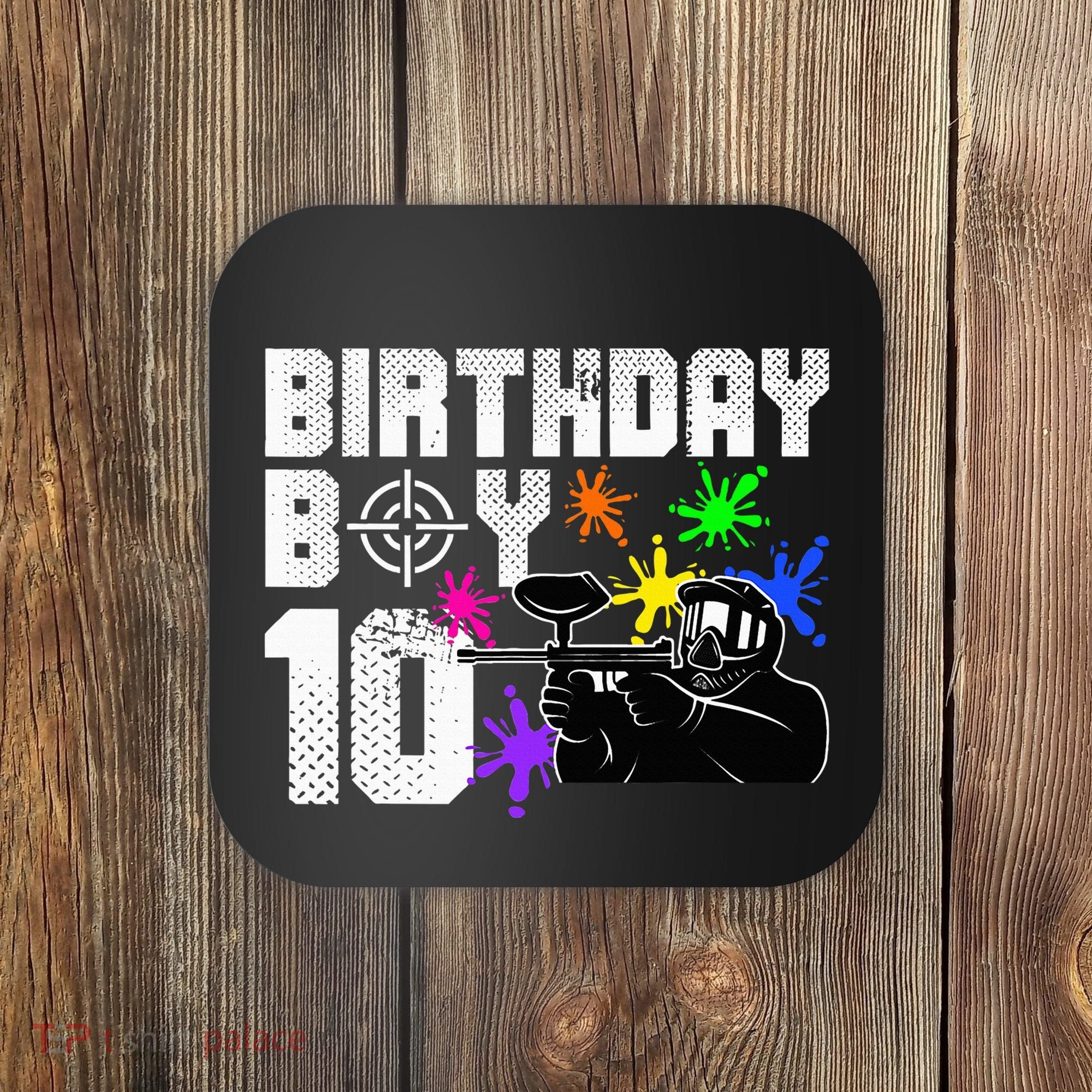 10th Birthday Paintball Outdoor Sport 10 Year Old Funny Coaster