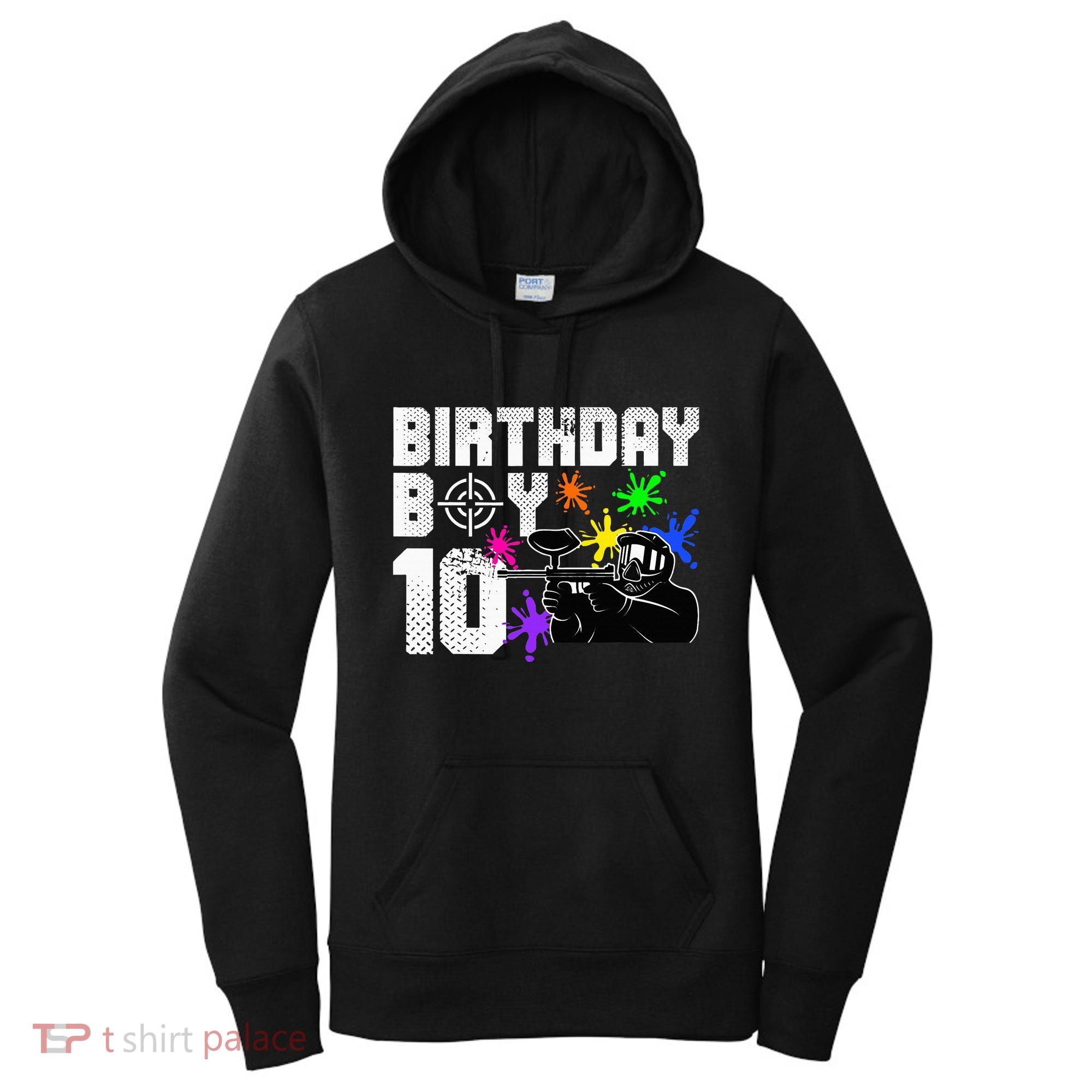 10th Birthday Paintball Outdoor Sport 10 Year Old Funny Women's Hoodie