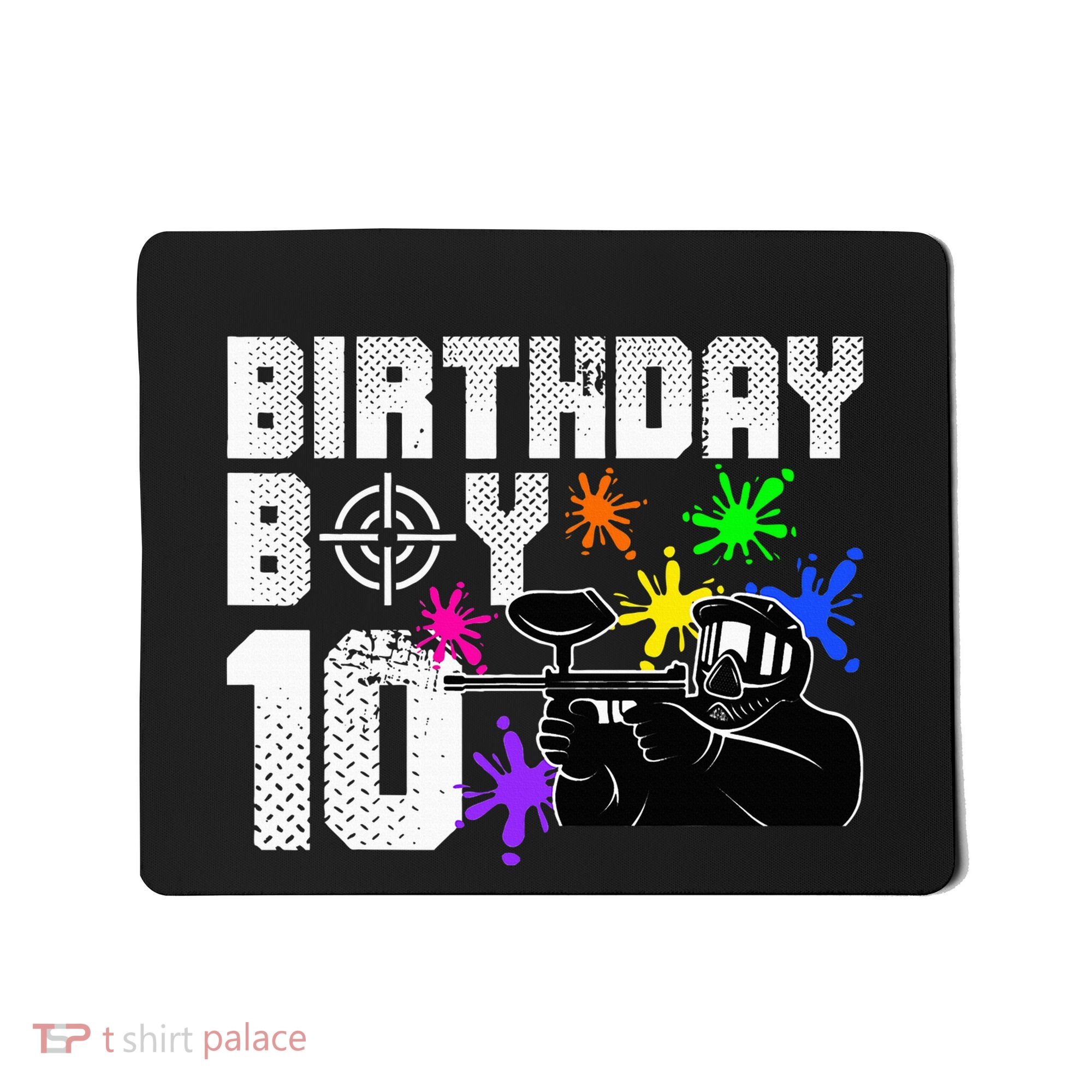 10th Birthday Paintball Outdoor Sport 10 Year Old Funny Mousepad