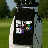 10th Birthday Paintball Outdoor Sport 10 Year Old Funny Golf Towel thumb 2