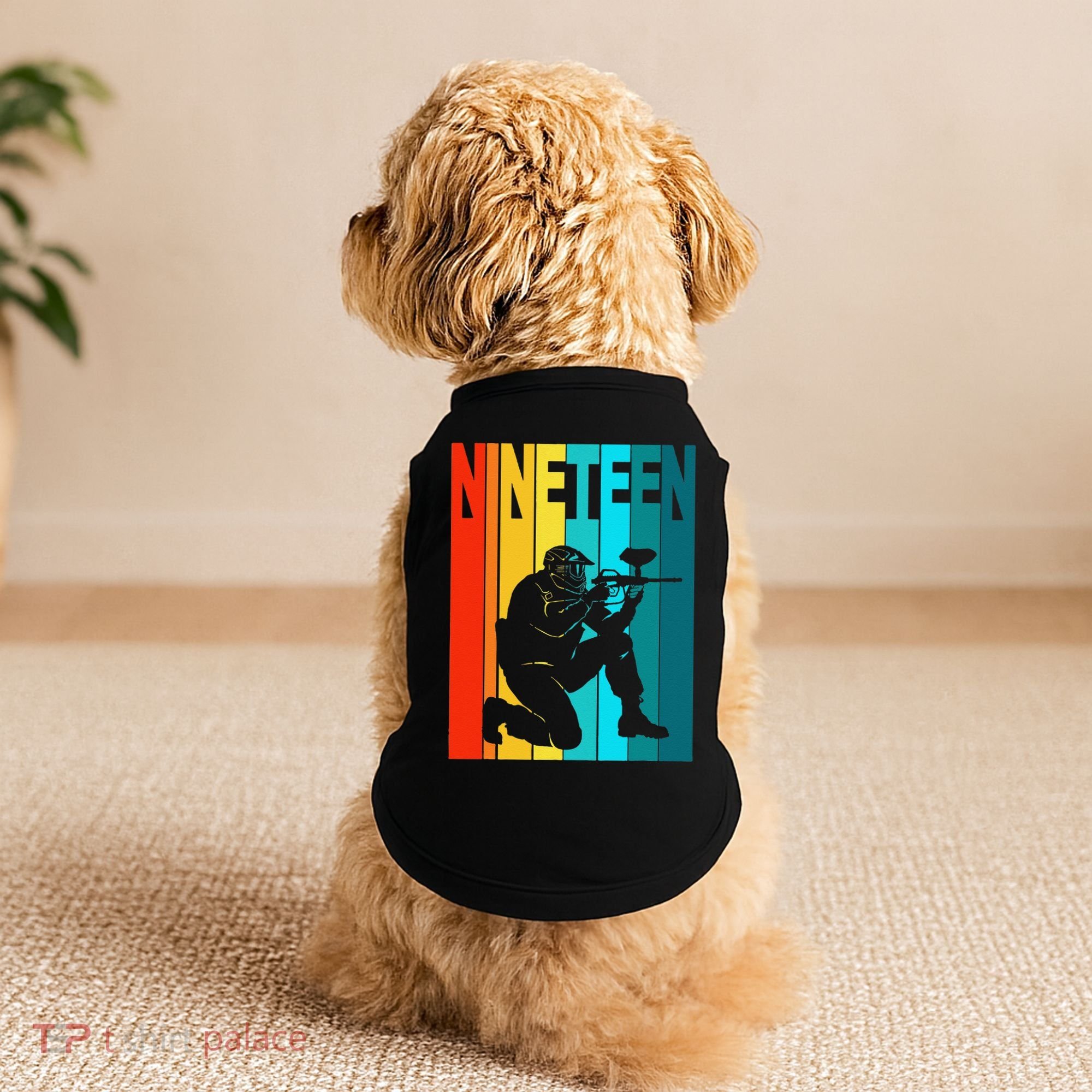 19th Birthday Paintball Theme 19 Year Old Boy Birthday Doggie Tank