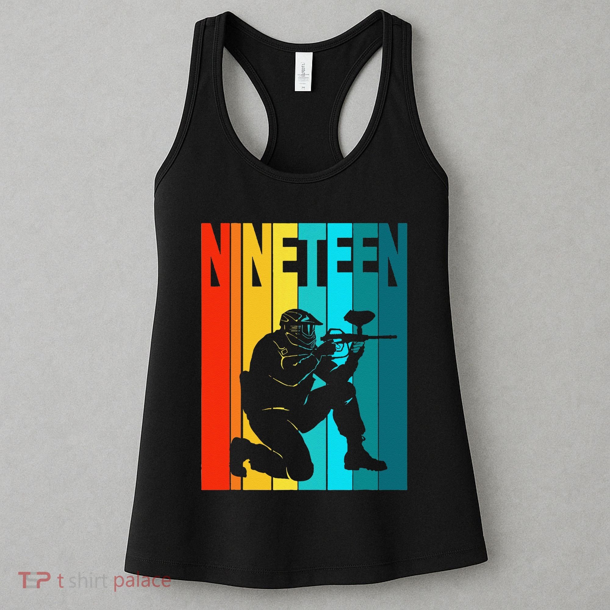 19th Birthday Paintball Theme 19 Year Old Boy Birthday Women's Tank Top
