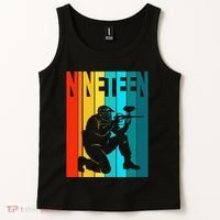 19th Birthday Paintball Theme 19 Year Old Boy Birthday Tank Top thumb 2