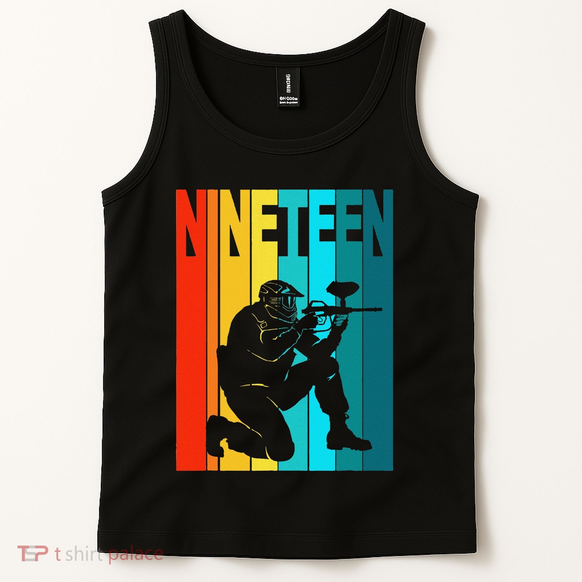 19th Birthday Paintball Theme 19 Year Old Boy Birthday Tank Top