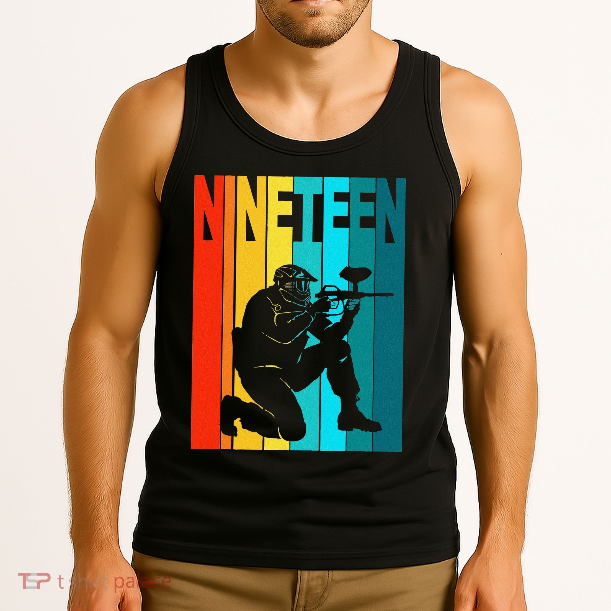 19th Birthday Paintball Theme 19 Year Old Boy Birthday Tank Top