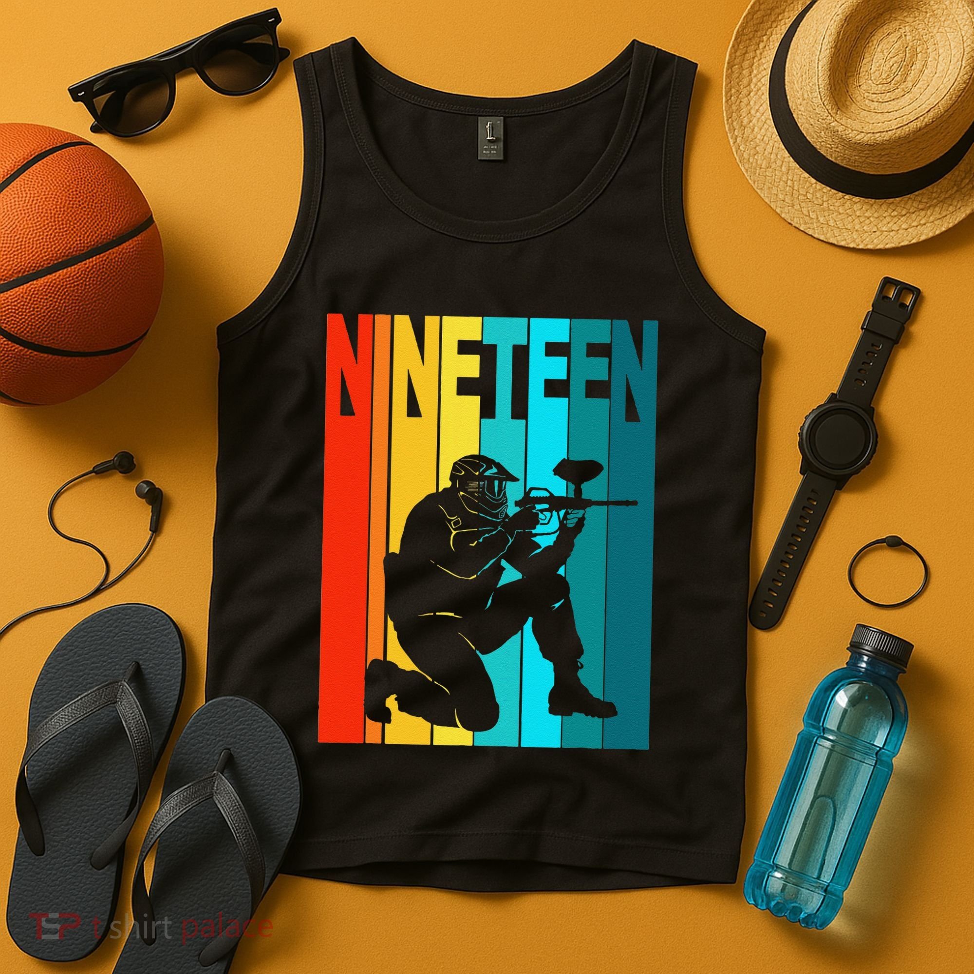 19th Birthday Paintball Theme 19 Year Old Boy Birthday Tank Top