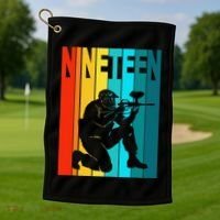 19th Birthday Paintball Theme 19 Year Old Boy Birthday Golf Towel thumb 1