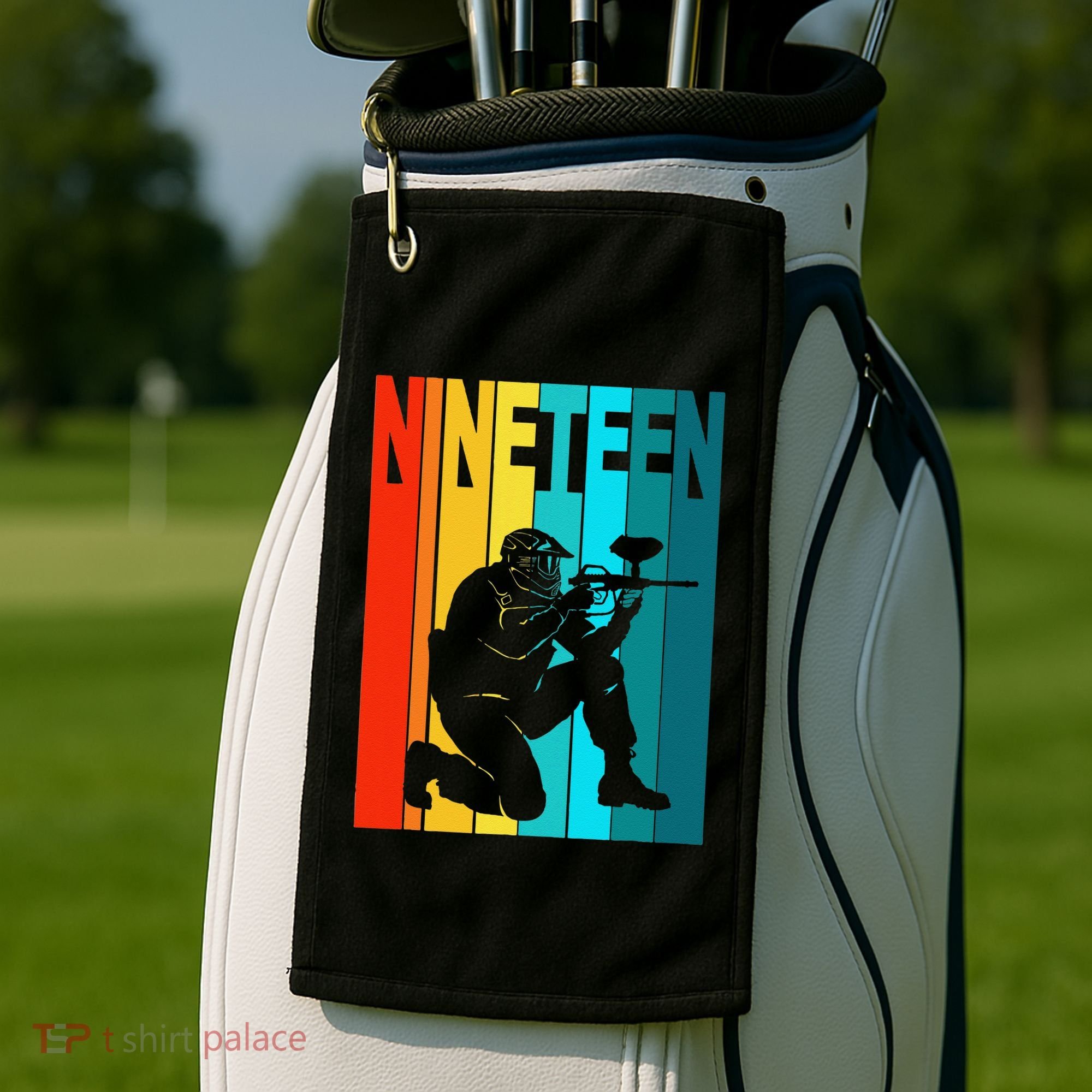 19th Birthday Paintball Theme 19 Year Old Boy Birthday Golf Towel