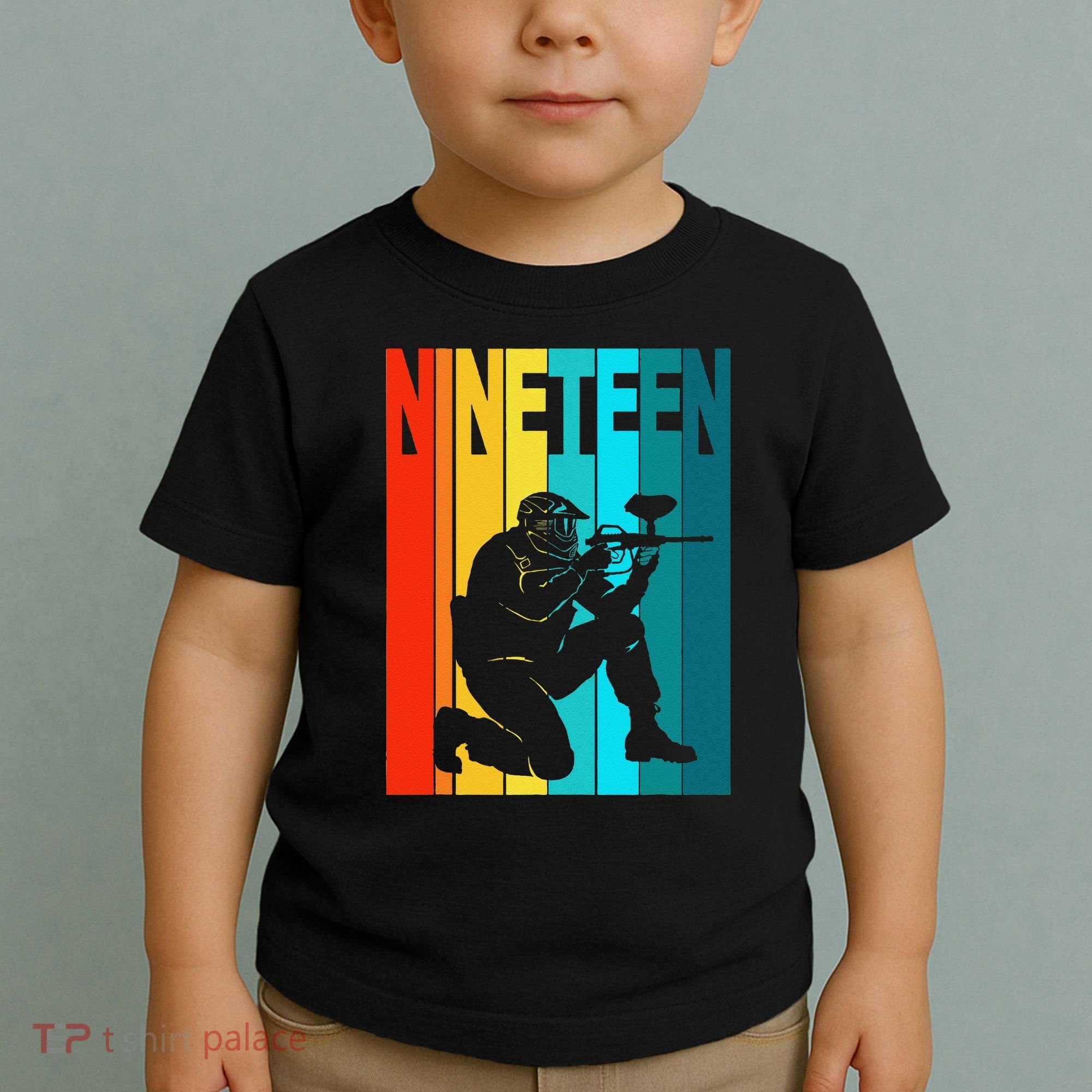 19th Birthday Paintball Theme 19 Year Old Boy Birthday Toddler T-Shirt