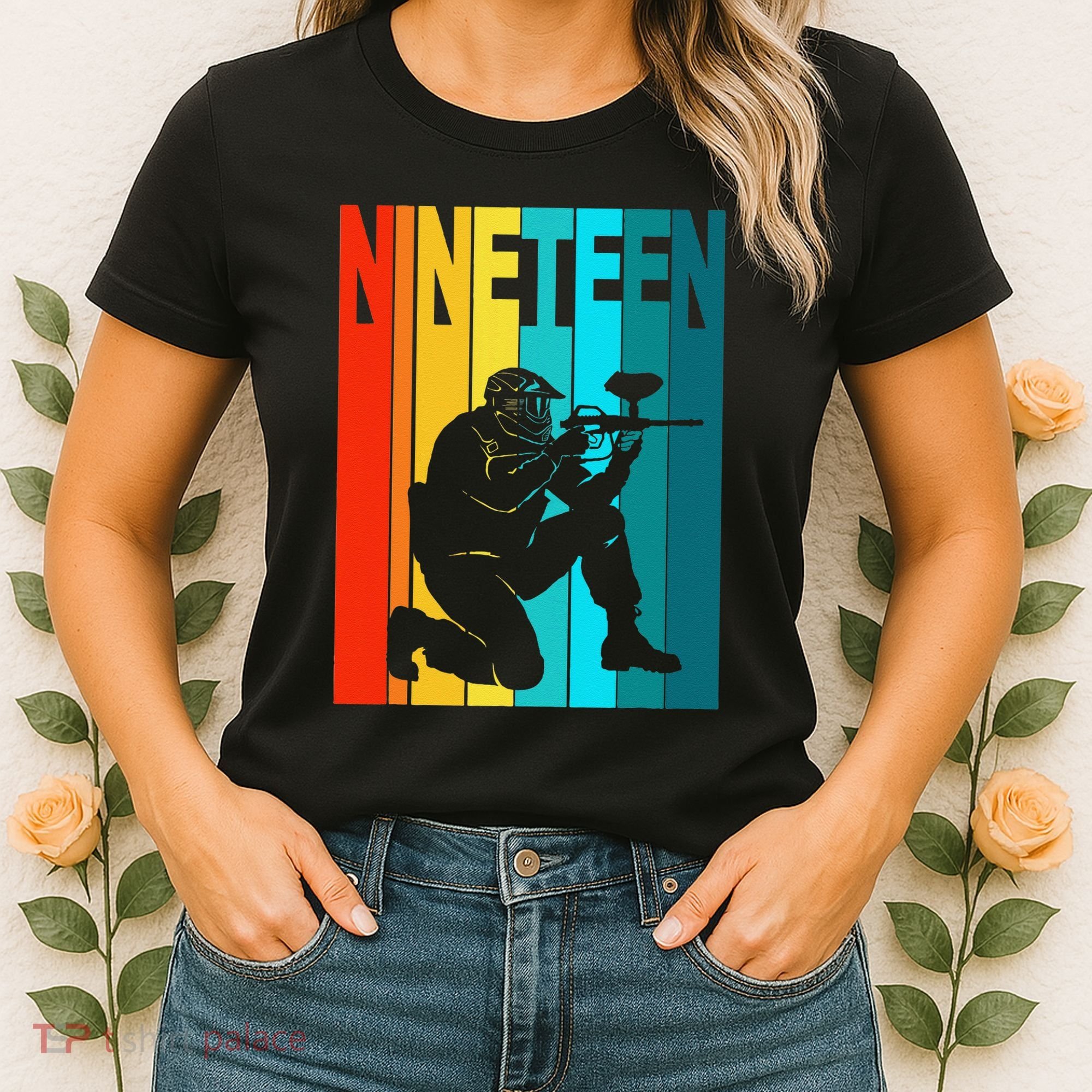 19th Birthday Paintball Theme 19 Year Old Boy Birthday Women's T-Shirt
