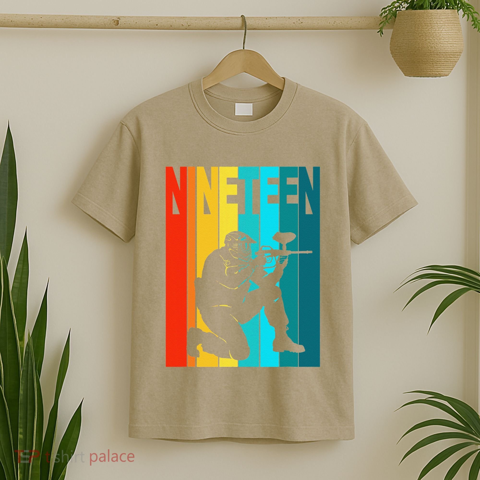 19th Birthday Paintball Theme 19 Year Old Boy Birthday T-Shirt