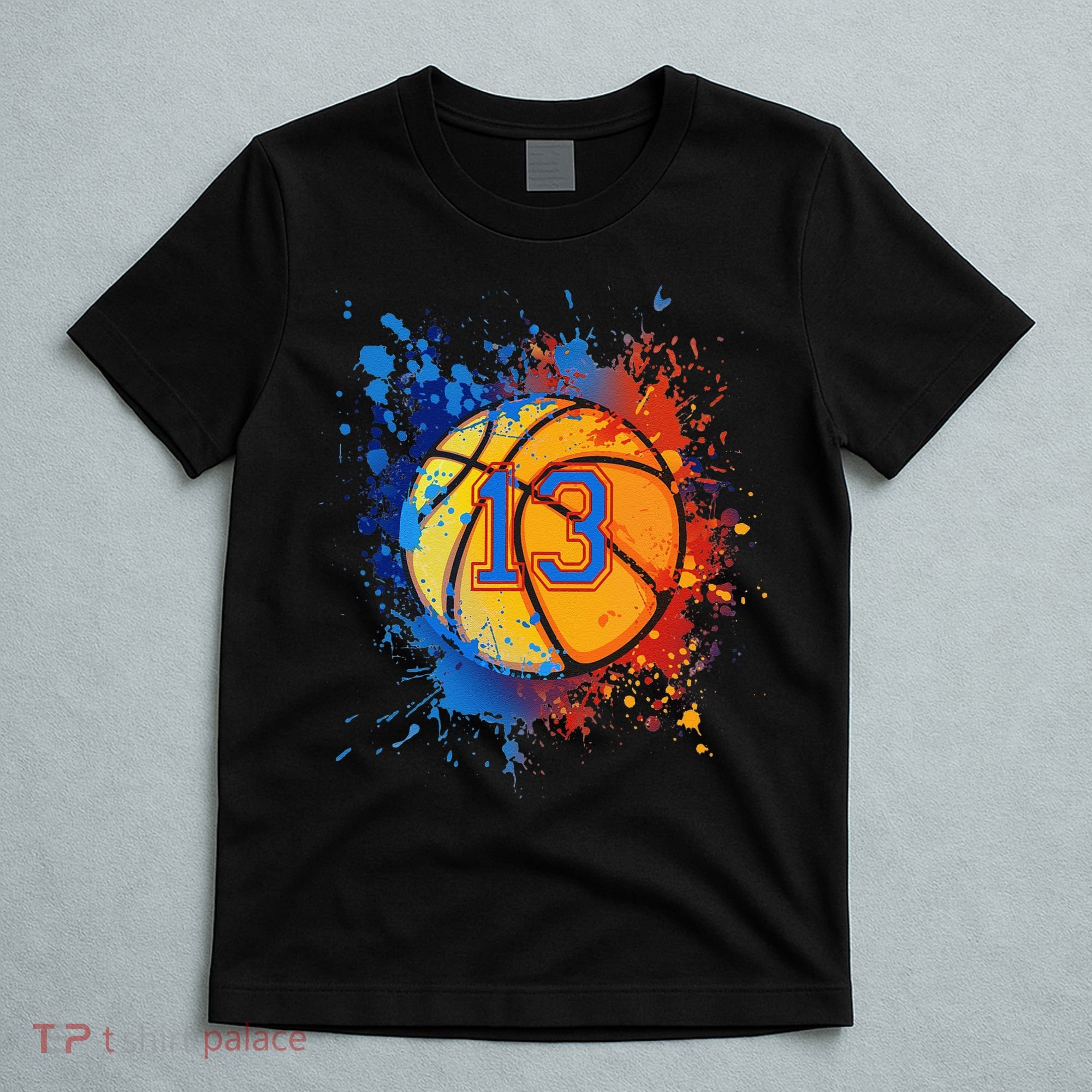 13th Birthday Party Thirteen 13 Year Old Basketball Bday T-Shirt