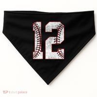 12th Birthday party Twelve 12 Year Old Baseball Bday USA-Made Doggie Bandana thumb 0