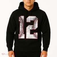 12th Birthday party Twelve 12 Year Old Baseball Bday Hoodie thumb 2