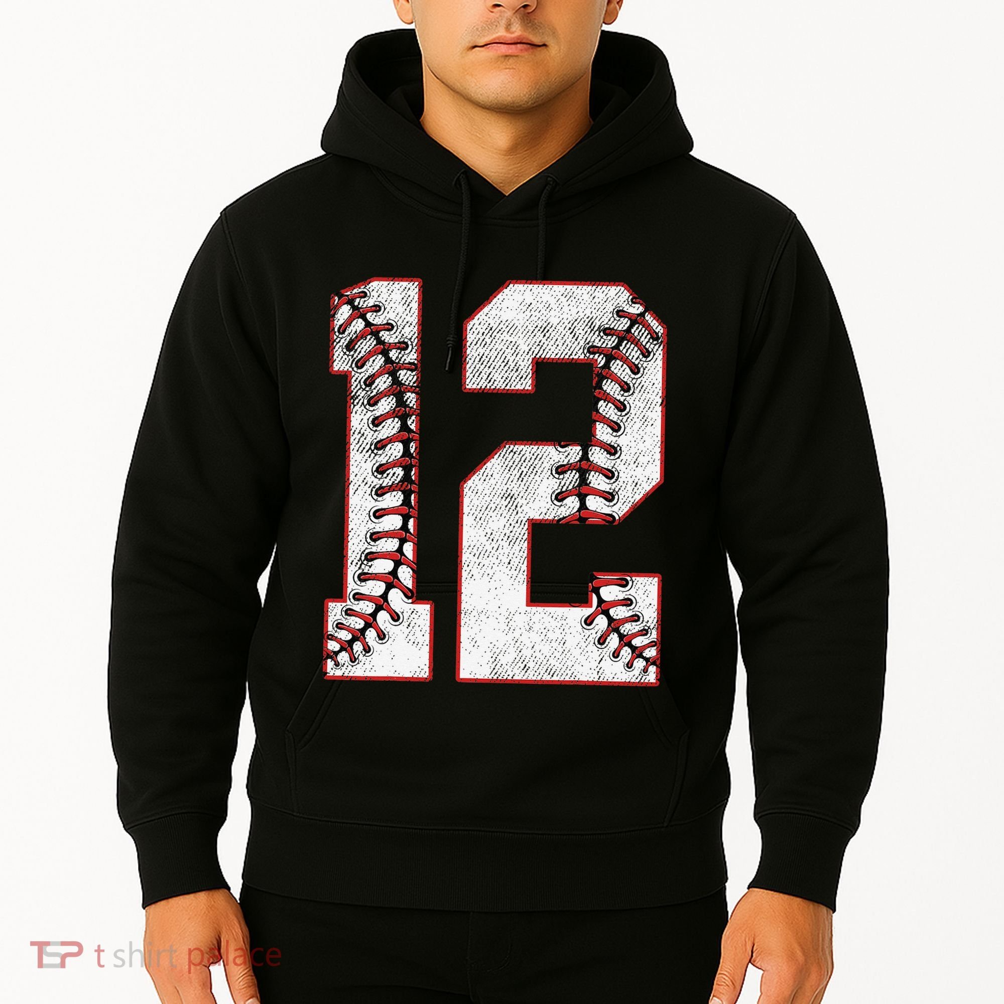 12th Birthday party Twelve 12 Year Old Baseball Bday Hoodie