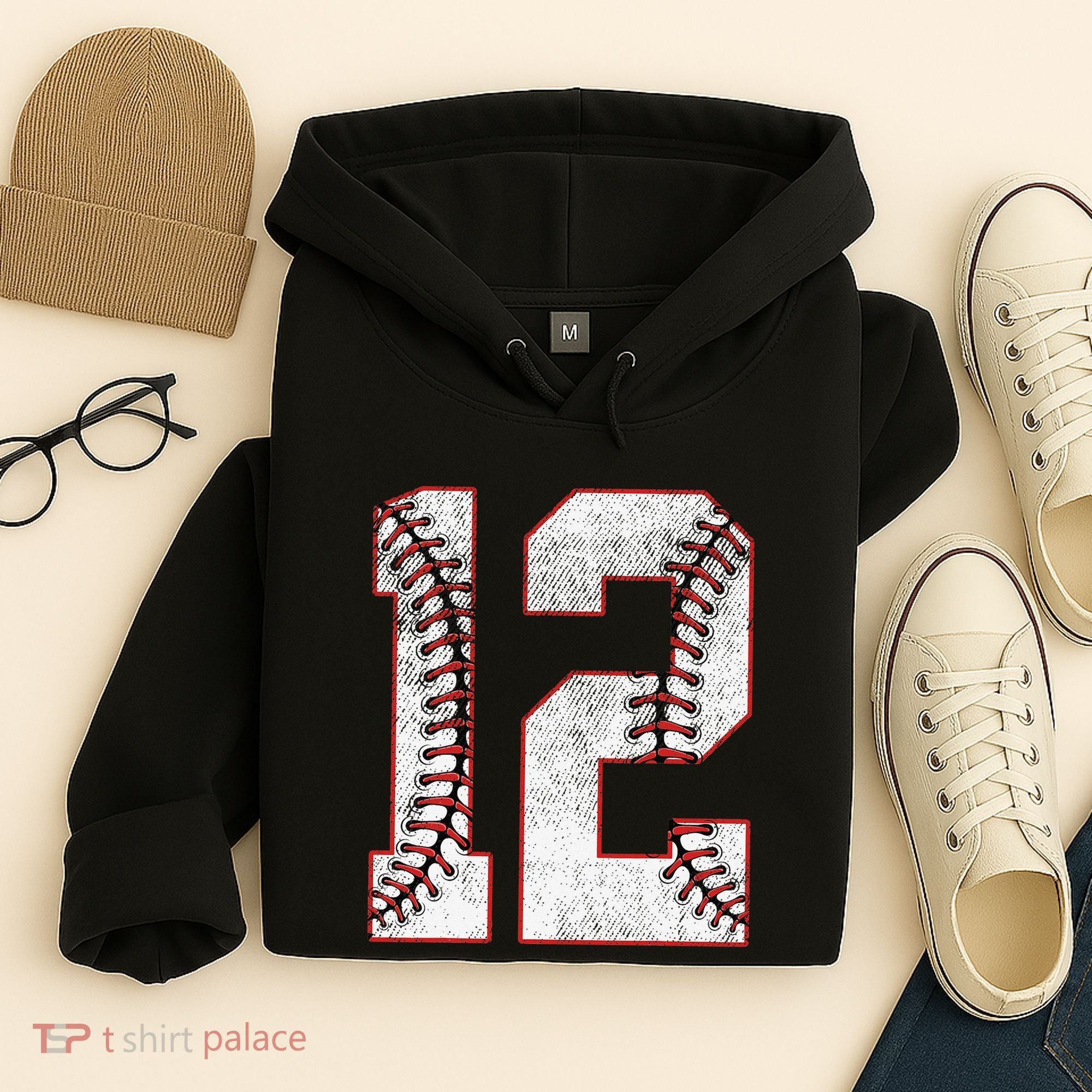 12th Birthday party Twelve 12 Year Old Baseball Bday Hoodie