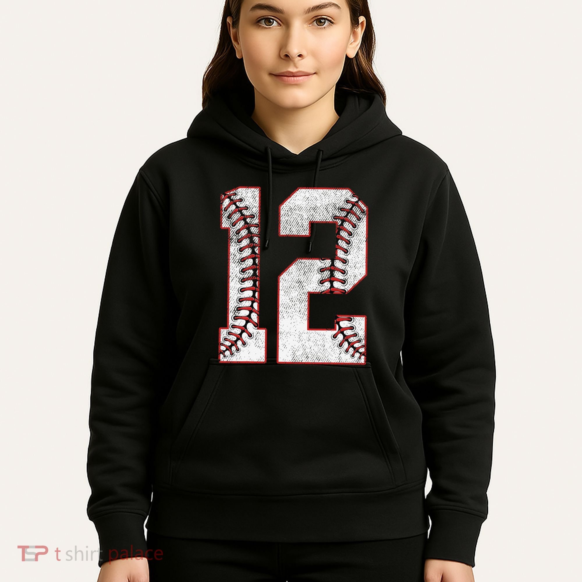 12th Birthday party Twelve 12 Year Old Baseball Bday Hoodie