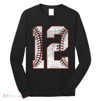 12th Birthday party Twelve 12 Year Old Baseball Bday Long Sleeve Shirt thumb 0