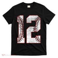 12th Birthday party Twelve 12 Year Old Baseball Bday T-Shirt thumb 0