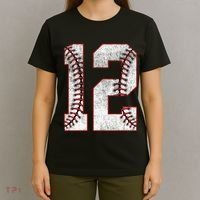 12th Birthday party Twelve 12 Year Old Baseball Bday T-Shirt thumb 4