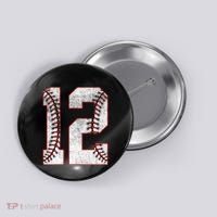 12th Birthday party Twelve 12 Year Old Baseball Bday Button thumb 0